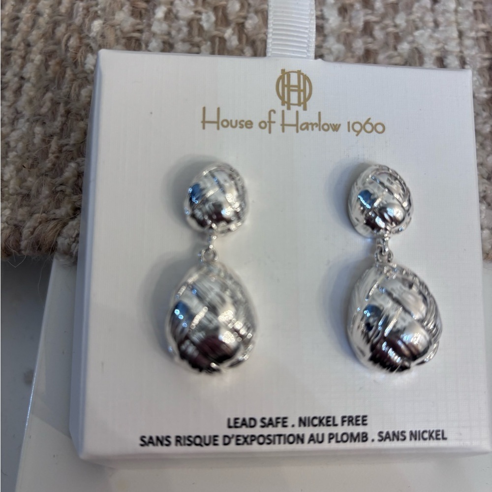House of Harlow 1960 Shiny Silver Earrings